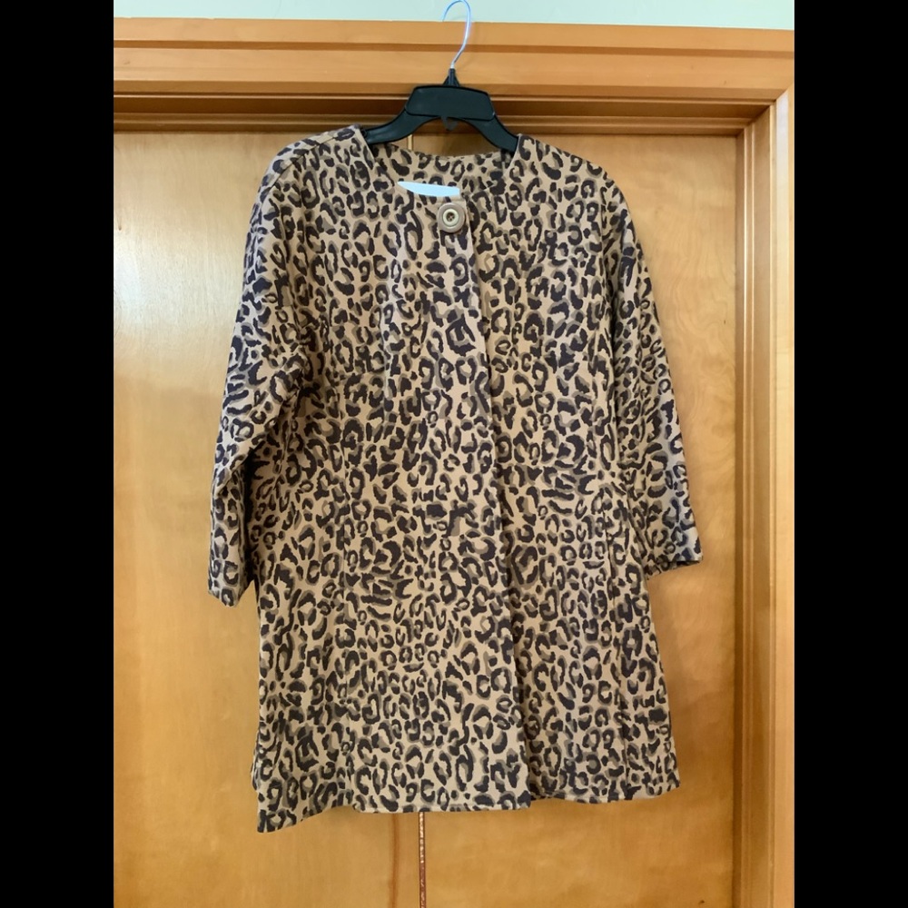 CAbi Carol Anderson Leopard Print Jacket. Large